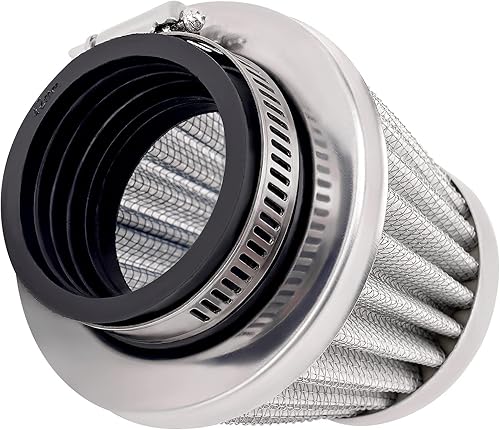 AHL Filtro de aire plateado de 1.654 in de alto rendimiento 150 cc-250 cc para motocicleta, scooter, ATV Dirt Bike (1 unidad)