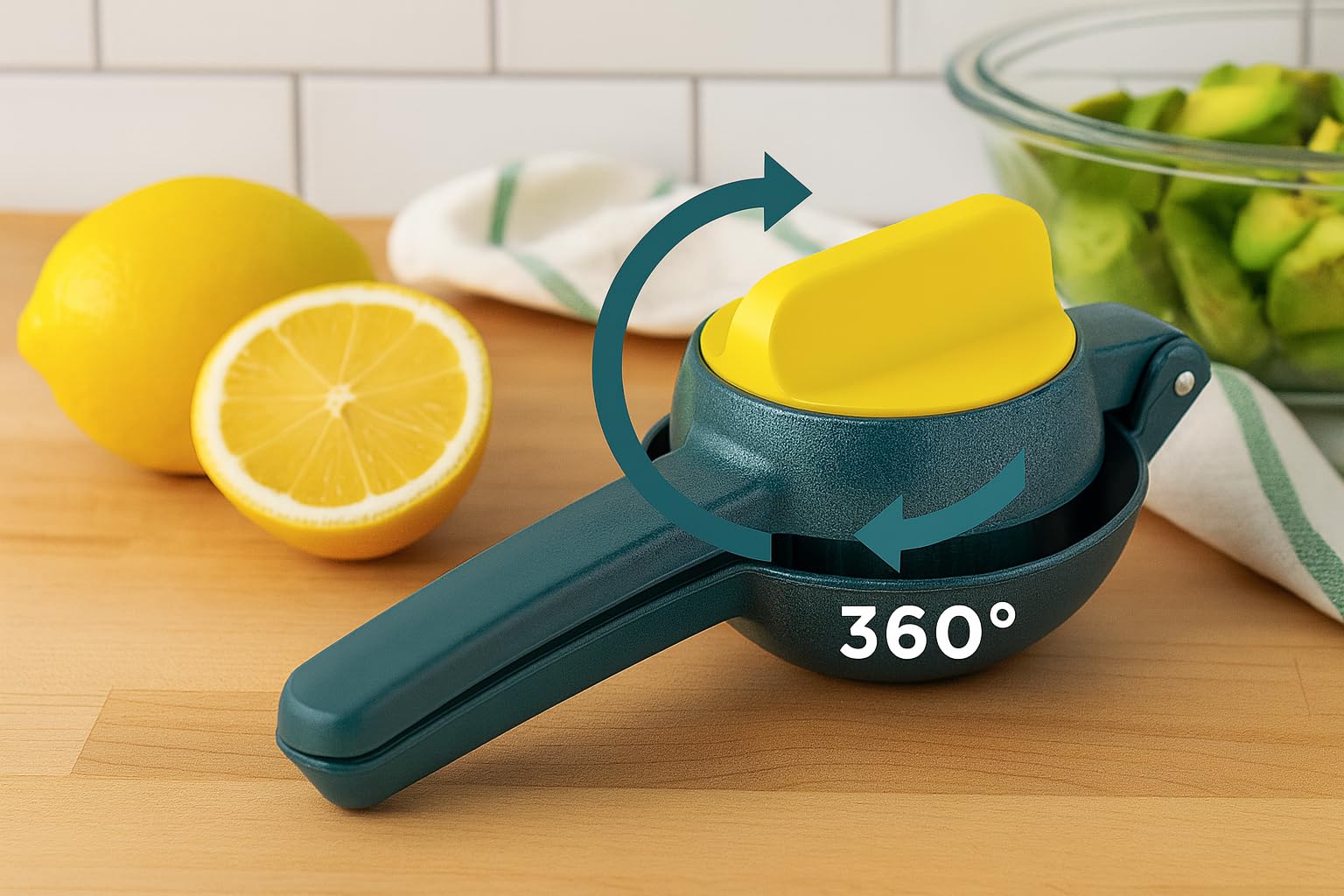 Vios Store El Tipi Narenciye ve Limon Sıkacağı – Kapaklı Filtreli Tasarım, Dayanıklı ABS Gövde, Portakal Mandalina Limon İçin Uygun, Ergonomik Saplı Pratik Mutfak Sıkacağı (LACİVERT-SARI)