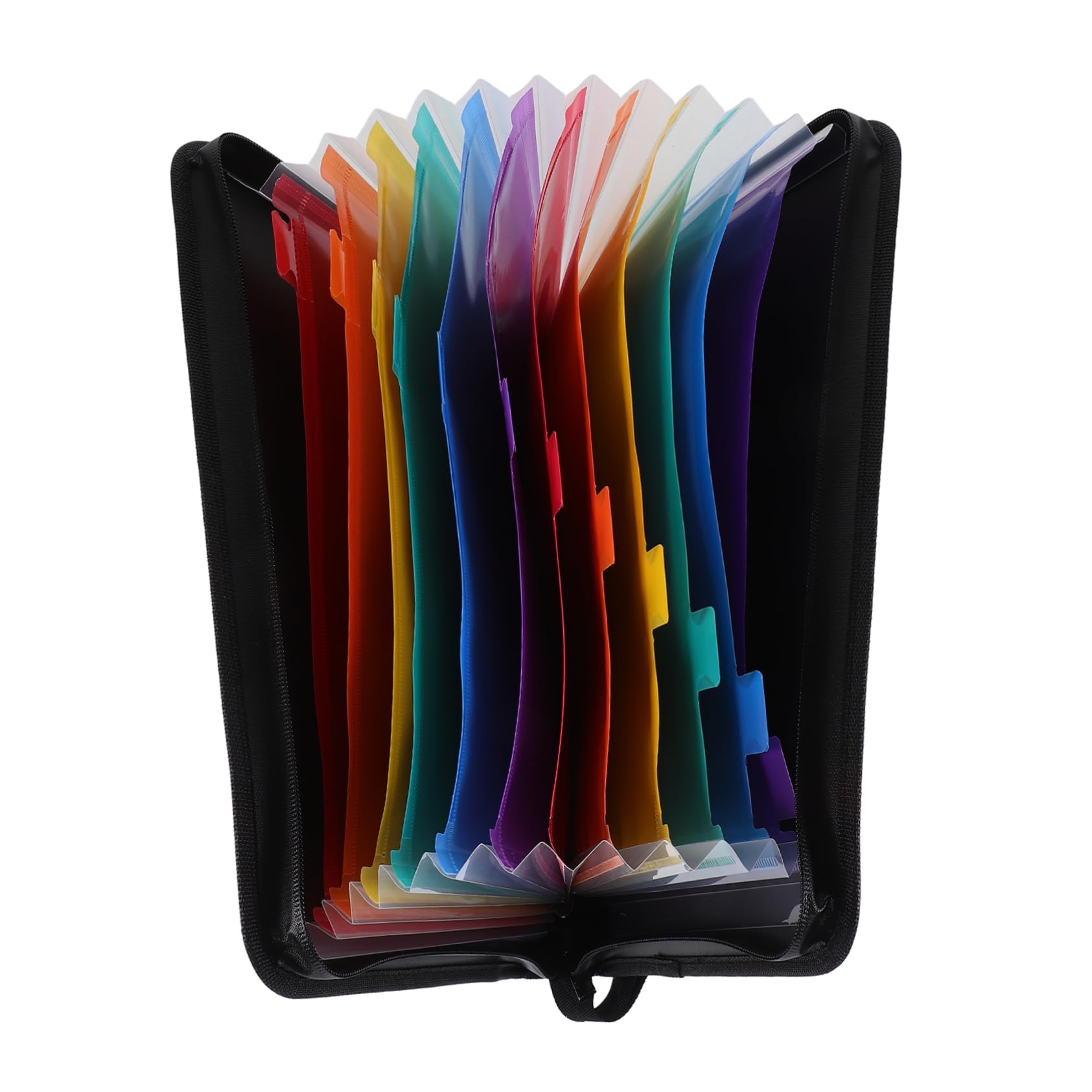Carpeta Expandible de Archivos A4 Negra con 12 Bolsillos | Pp y Tela No Tejida, Formato Acordeón, para Oficina y Hogar, Portátil y Fácil de Guardar