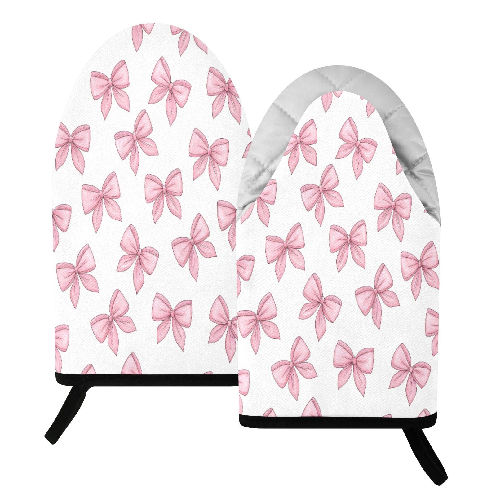 BURSTDDY Bows Oven Mitt,Heat Resistant Kitchen Mitts for Cooking