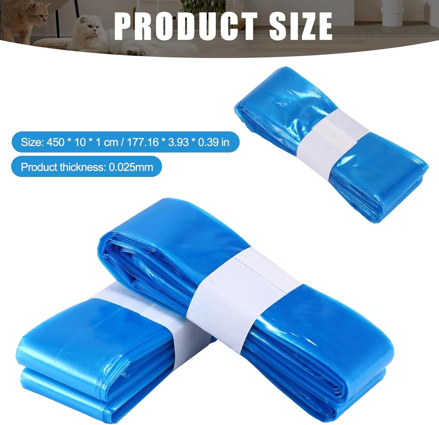 Bolsa de repuesto para arena para gatos, 10 unidades de repuesto para basura de gato Genie compatible con tu repuesto de arena Genie (no incluye cartucho) (azul, 4,5 m)