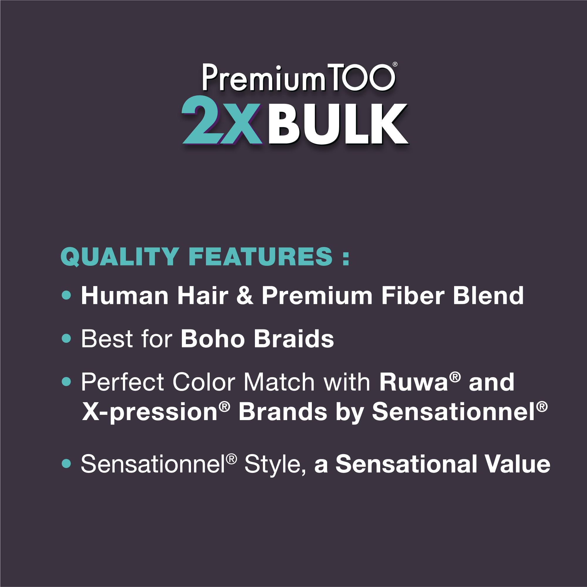 Sensationnel PremToo Bulk Weaving, 2 x Water Wave Human Hair Blend for Boho Knotless Box or Curly Loose Wave Styles - Image 4