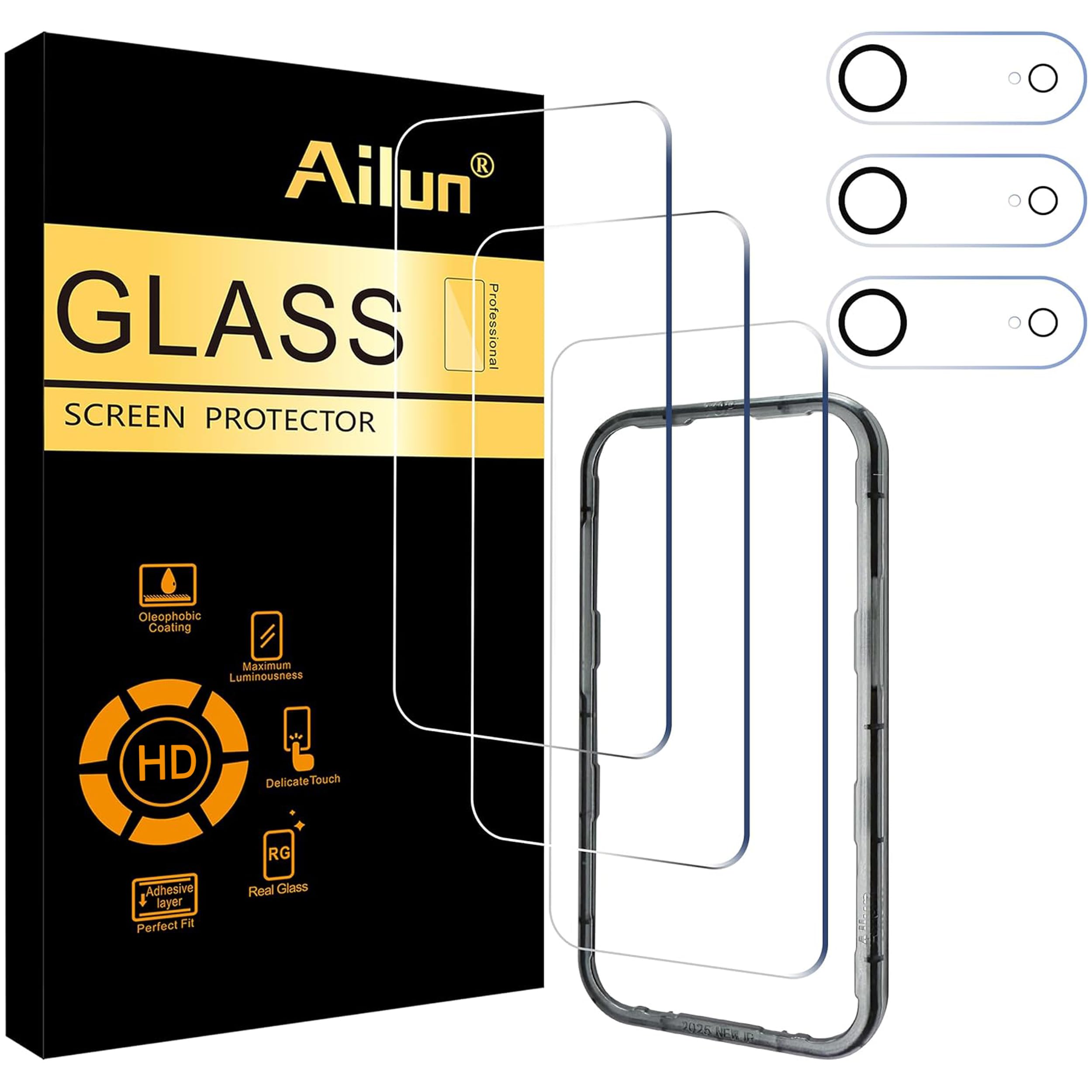 Ailun Screen Protector + Camera Lens Protector for iPhone Air, 3+3 Pack