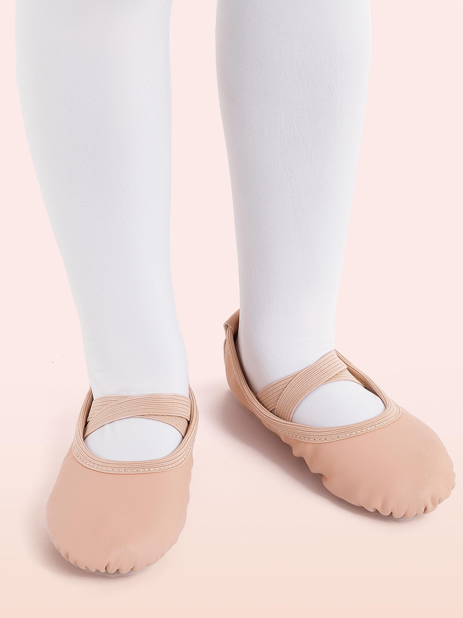 Zapatillas de ballet para niña, de piel, forro de algodón grueso, suela de piel completa, zapatos de danza, correas precosidas, zapatillas de ballet — view 4