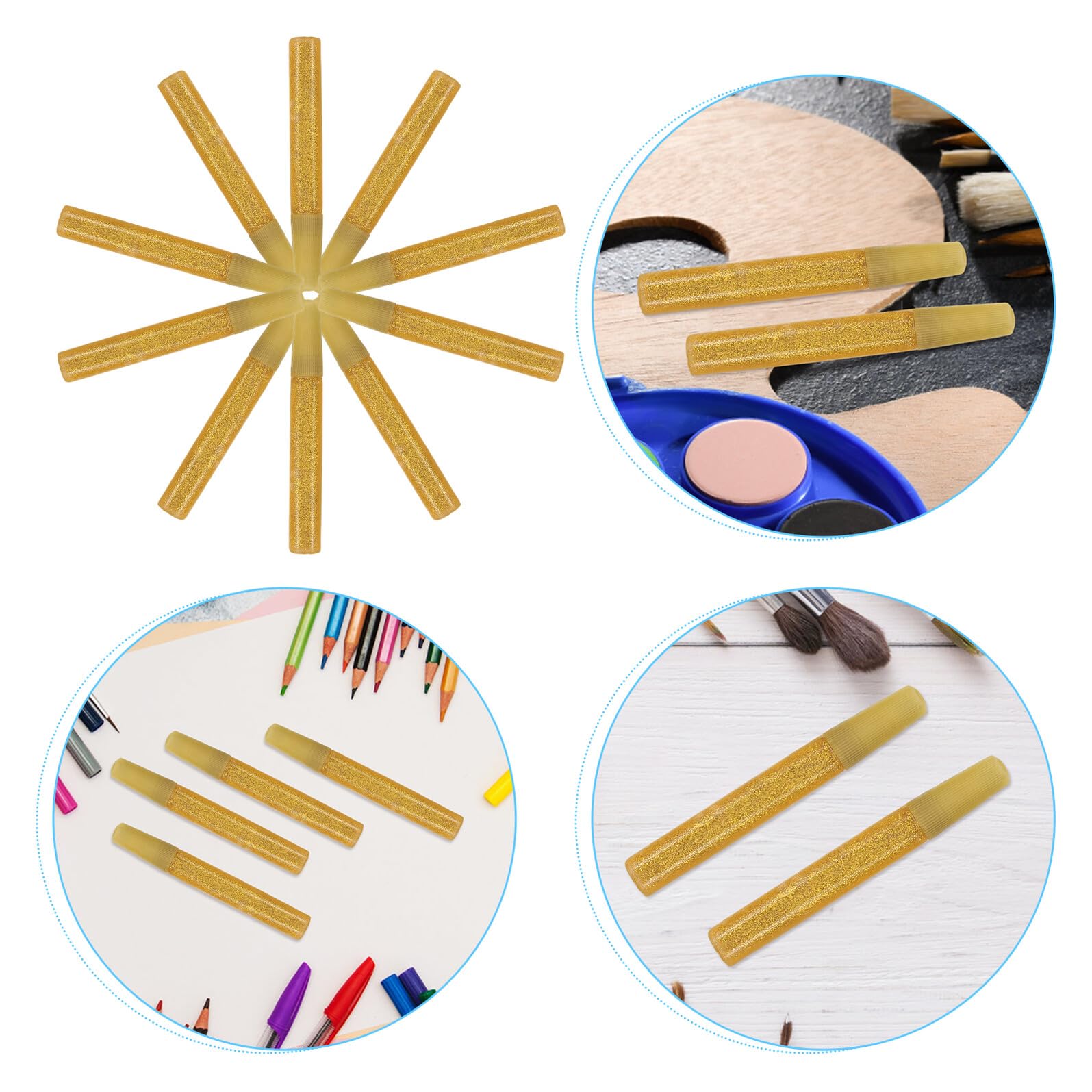 50 Stück Glitzerklebestifte Gold 10 Ml Glitzerleim für Kinder Basteln Scrapbooking Kunst