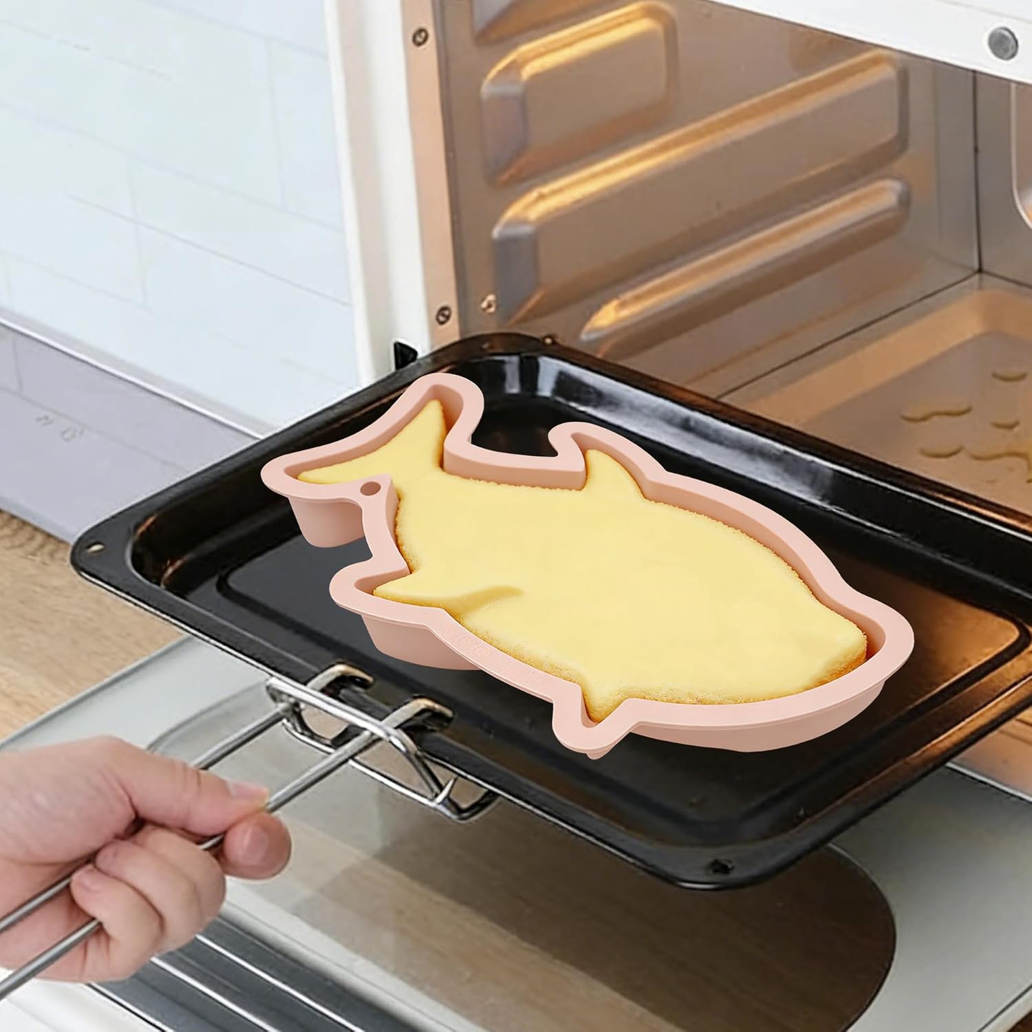 Shark Silicone Cake Pan, Pink, 9 Inch, Non-Stick Baking Mold for Novelty Cakes
