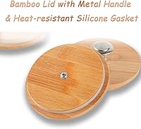 Vista 4 de NIKKY HOME Juego de 3 recipientes de metal con tapas de bambú para café, azúcar, té, cocina, contenedor de decoración de granja, tarro grande