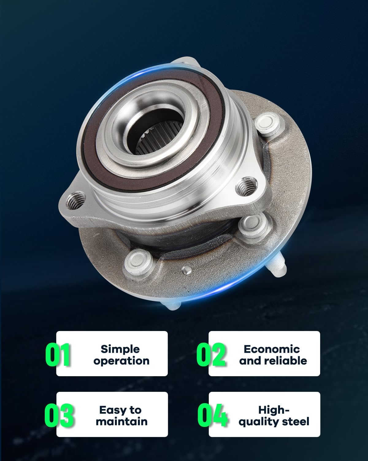 SCITOO Wheel Bearing and Hub Replaces FW447 Front fit for Chevrolet Equinox 2018-2021, for GMC Terrain 2018-2021 Wheel Hub Assembly 5 Lugs W/ABS [2pc]