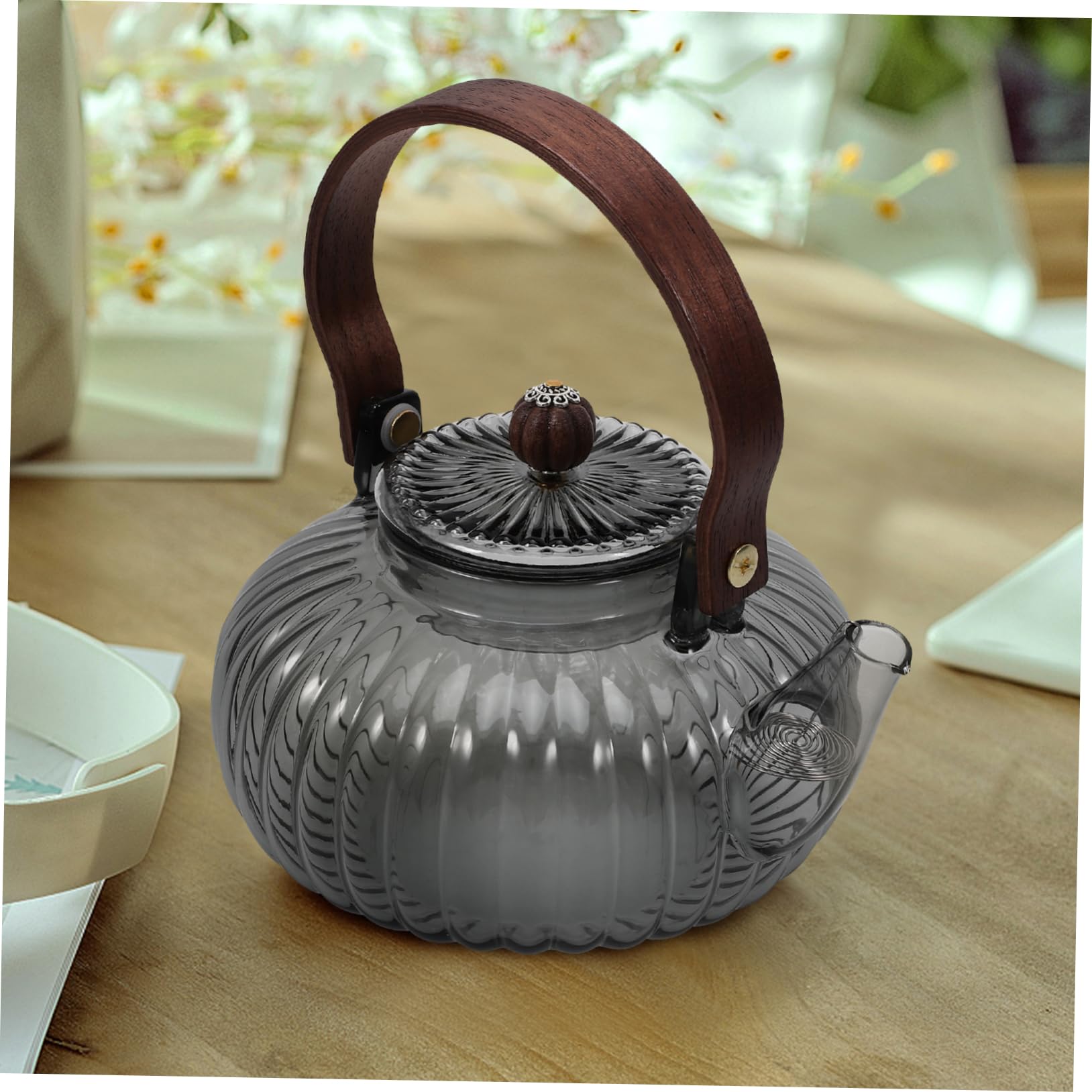 ULTECHNOVO 2piezas Tetera De Vidrio Con Asa Para Infusiones De Té Suelto Para Casa y Oficina Diseño Elegante y Práctico