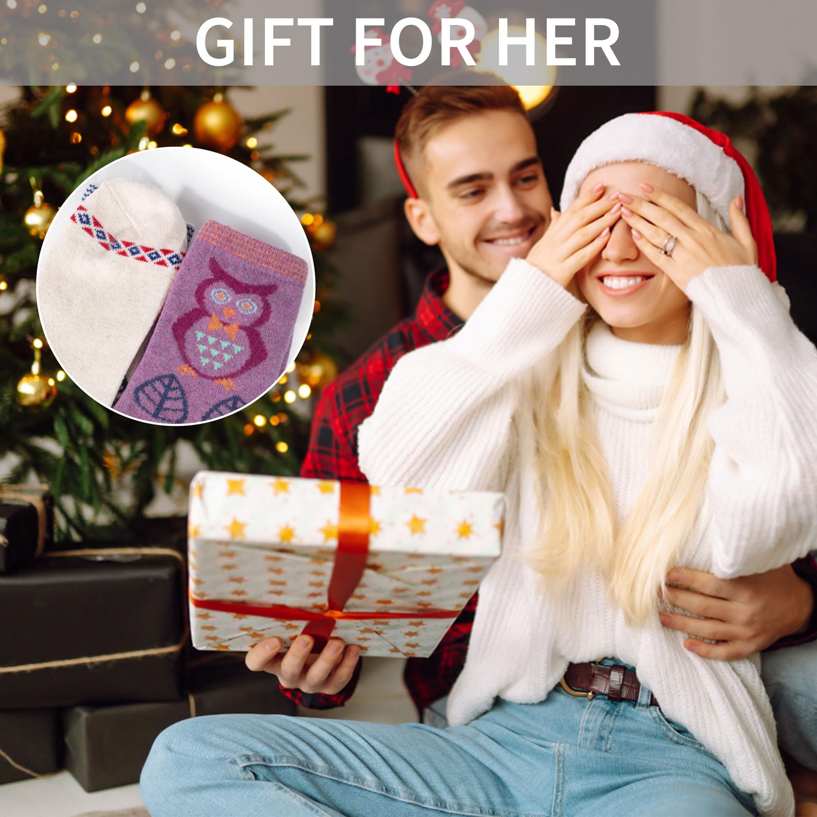 YSense Snug 5 Paia di Calze Calde Invernali da Donna - Calze di Lana Comode per Escursionismo, Multicolore