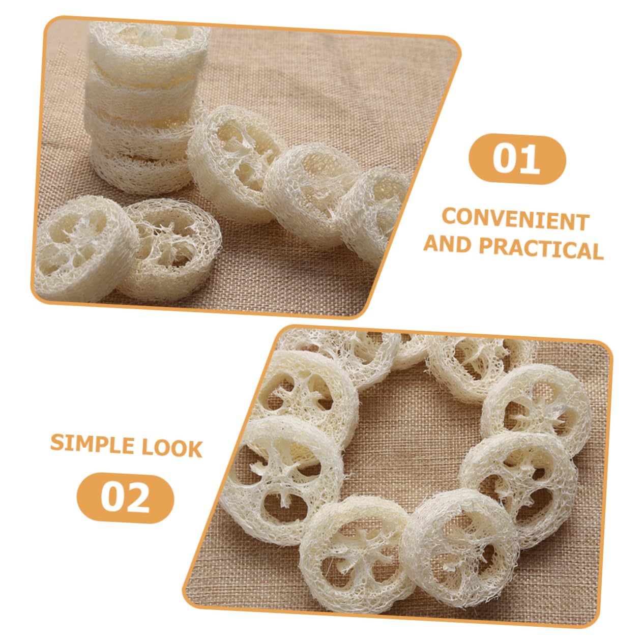 Beaupretty 60piezas Esponjas De Loofah Para Ducha Exfoliantes y Para Cuidado Del Cuerpo y Limpieza De Espalda Soporte Para Jabón Grosor
