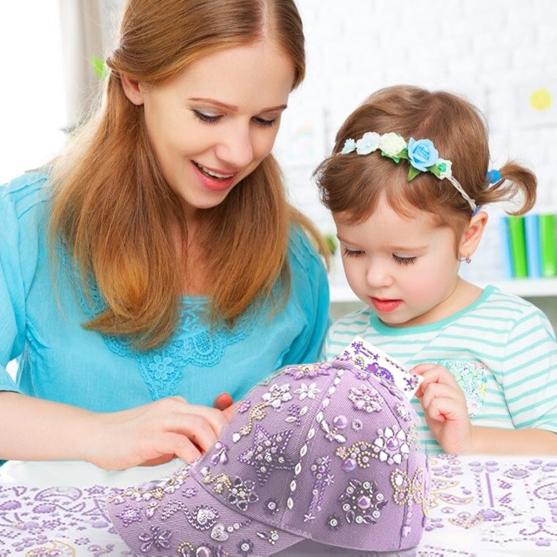 Regali per Ragazze Bottiglia d'acqua fai da te da Baseball,Kit Artigianale per Bambini con Adesivo Unicorno Strass Toy School Regali di compleanno Ragazza Ragazzo 4-12 Anni,Viola