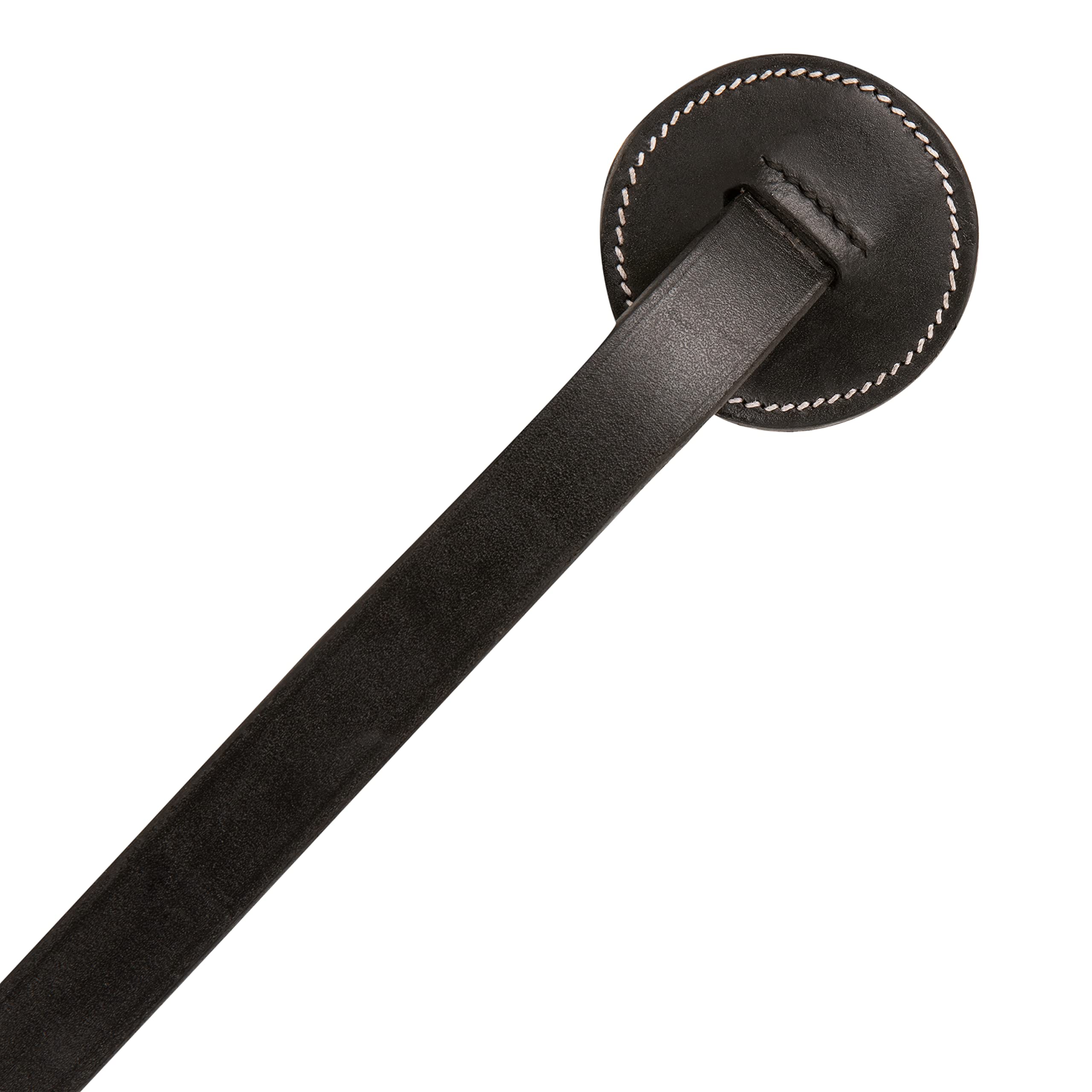 Exion Leather - Cabestro blanco acolchado suave y correa de cuero con cadena | Cabestro de cuero acolchado ajustable con broche | Corona acolchada | Cuero negro/marrón habana | caballo/mazorca/sangre