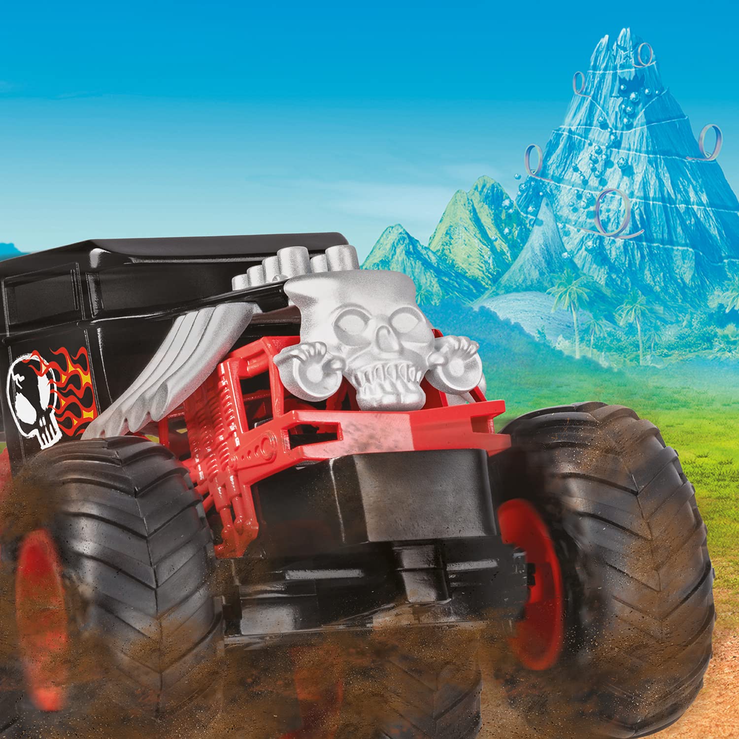 Hot Wheels RC Monster Truck Bone Shaker 17 Motors 2,4 GHz zdalnie sterowany samochód dla dzieci Czerwony/czarny