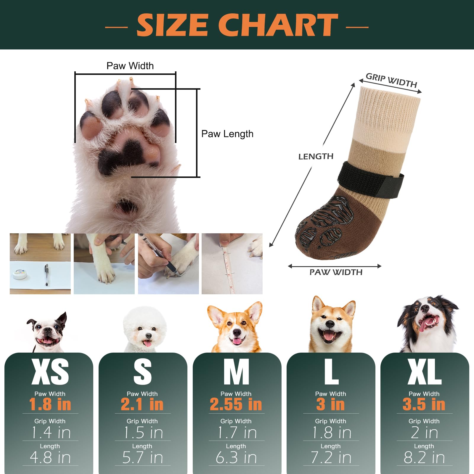 EXPAWLORER Anti Slip Dog Socks Stop Licking Injured Paws with Grips - Image 2