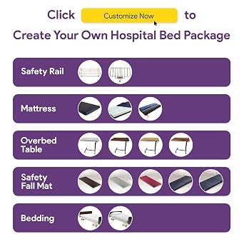 Full Electric Hospital Bed for Home Use with Customizable Package - 450 lbs, Height Adjustable 15-23, 36 x 80 Steel Frame Medical Bed with Locking Casters, ETL-Approved Quiet Motors - ProHeal