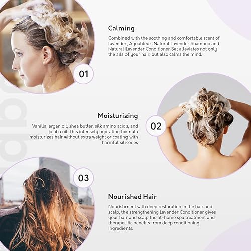 Miniatura 5 de Natural Lavender Vanilla Shampoo & Conditioner Set - Gentle Ultra Calming Multitasking Cleanser - Nourishing & Restorative - Sulfate & Paraben Free