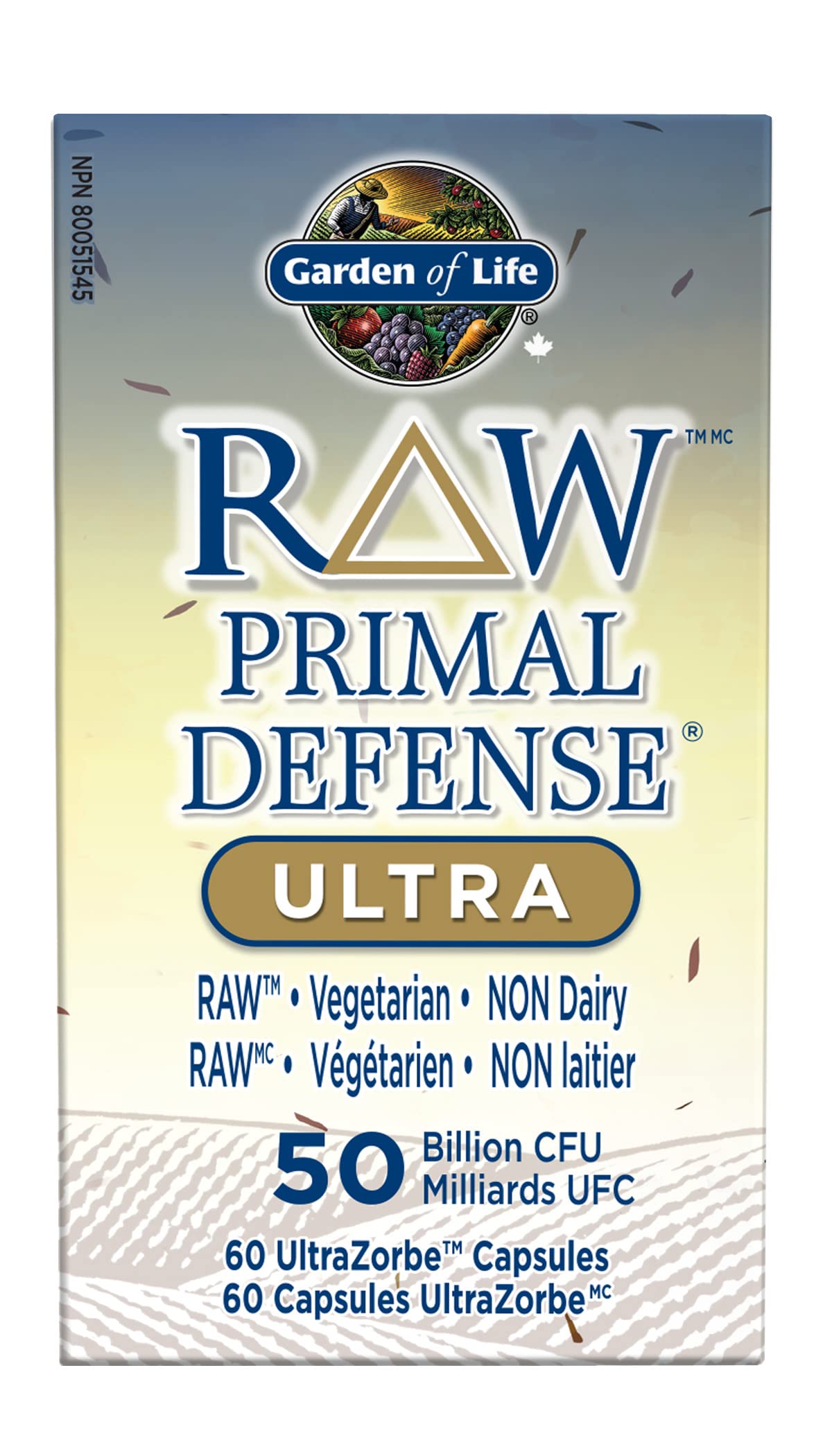 RAW Primal Defense Ultra Probiotics 60 Ultrazorbe Vegetarian Capsules