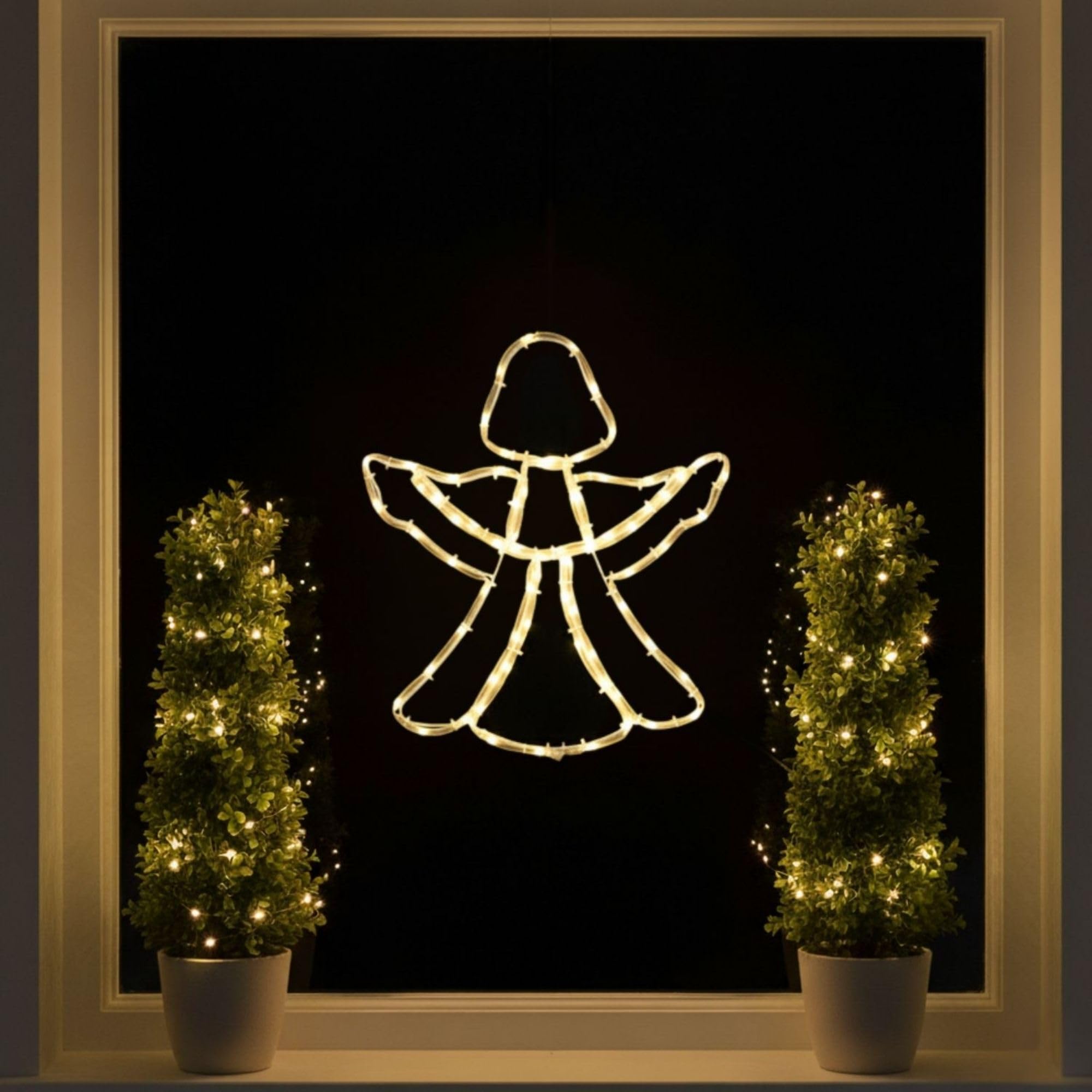 Fenster-Silhouette Weihnachten Weihnachtsdeko Fensterbilder für innen mit Saugnapf Fensterdeko zum aufhängen Indoor