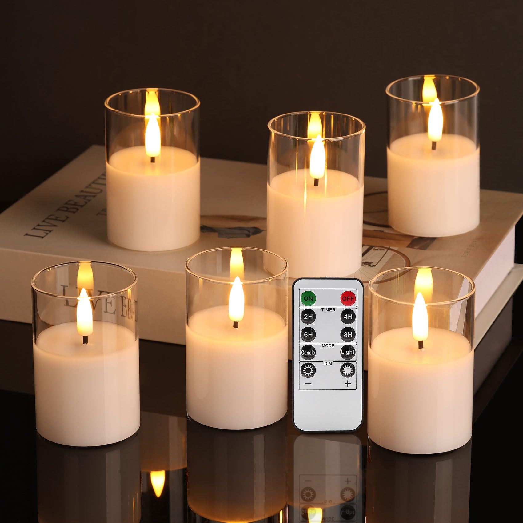 Paquete De 12 Velas Votivas Led Sin Llama, Con Temporizador