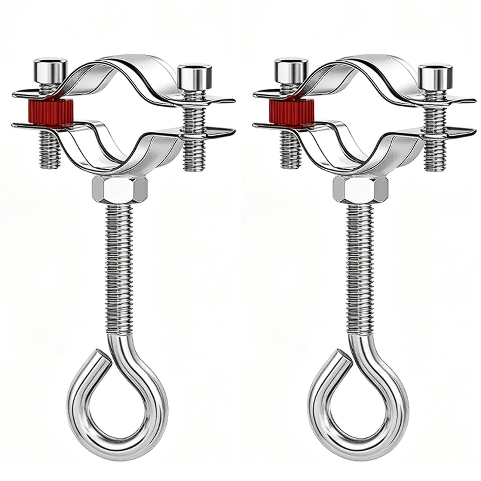 Esmen Uae One Color 304 Stainless Steel Pipe Clamps, 2 Sets Round Pipe Hooks Hanging Rings With Windproof Screws M6x30mm For Φ48-108Mm Pipes Tube Fittings(Φ70-76)