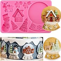 Vista 8 de Moldes de Silicona Grandes de Navidad 3D Molde de Papá Noel Moldes de Muñeco de Nieve Moldes de Reno Molde de Fondant Moldes para Galletas Chocolate