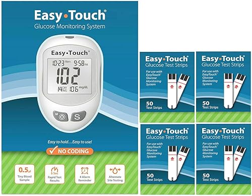 última intervensión Easy Touch Glucose Meter wcompra de 200ct Easy Touch Tiras de Prueba