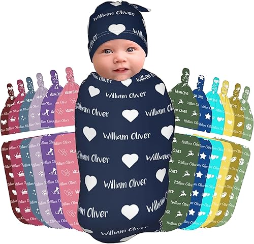threeduck Mantas de bebé personalizadas para bebé niña y niño Manta de bebé personalizada con nombre manta de bebé personalizada para regalos