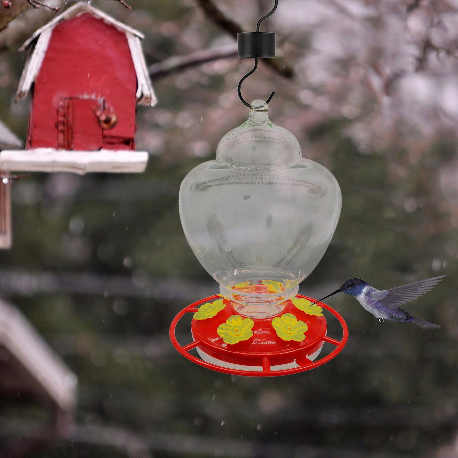 Mangiatoia Per Colibr&igrave; Da Finestra &ndash; 3 Postazioni Con Posatoio E Vaschetta Antiformiche