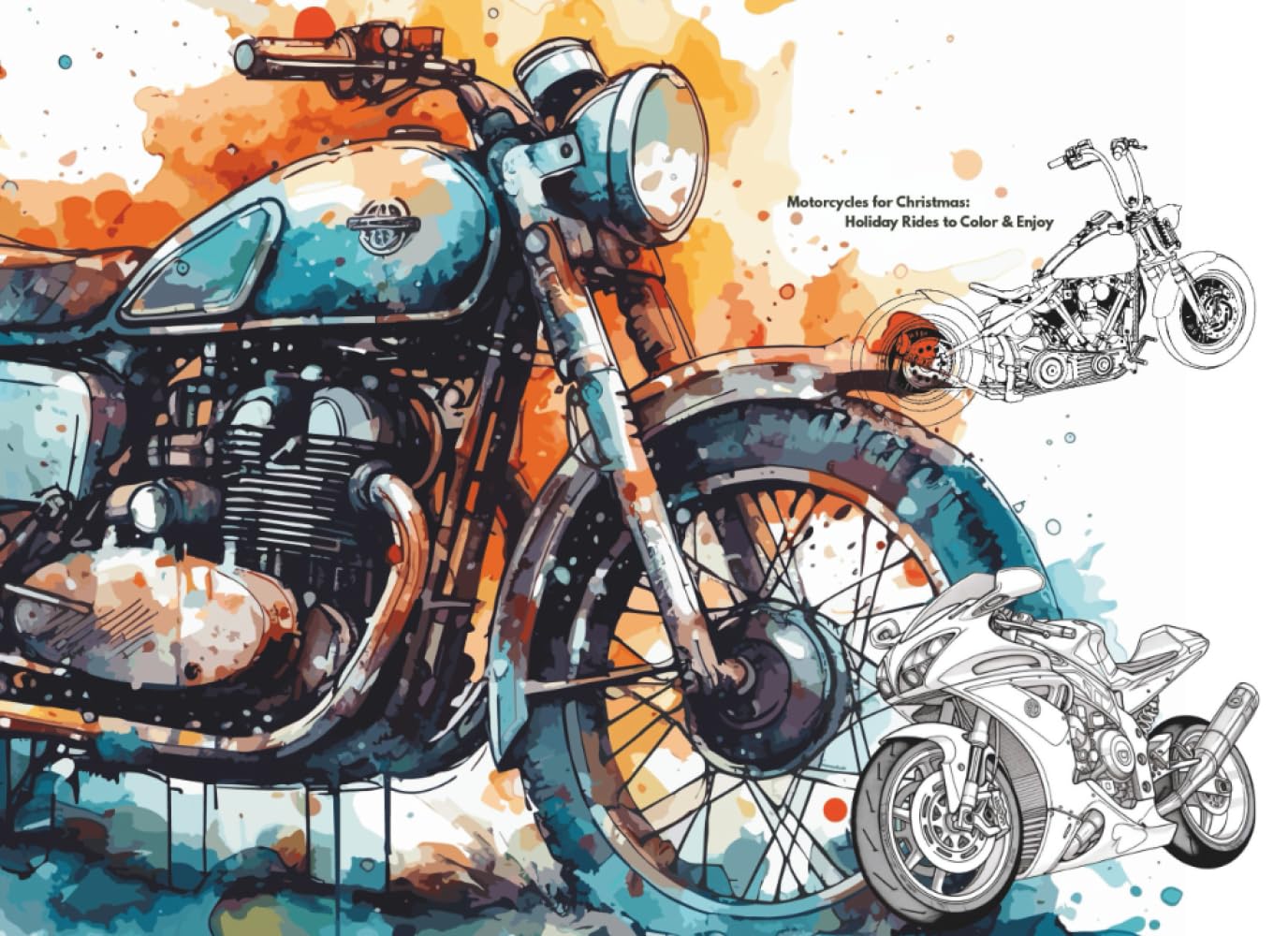 Motorcycles for Christmas: Holiday Rides to Color & Enjoy (Pocket-Sized Coloring Books (6x9 Edition))