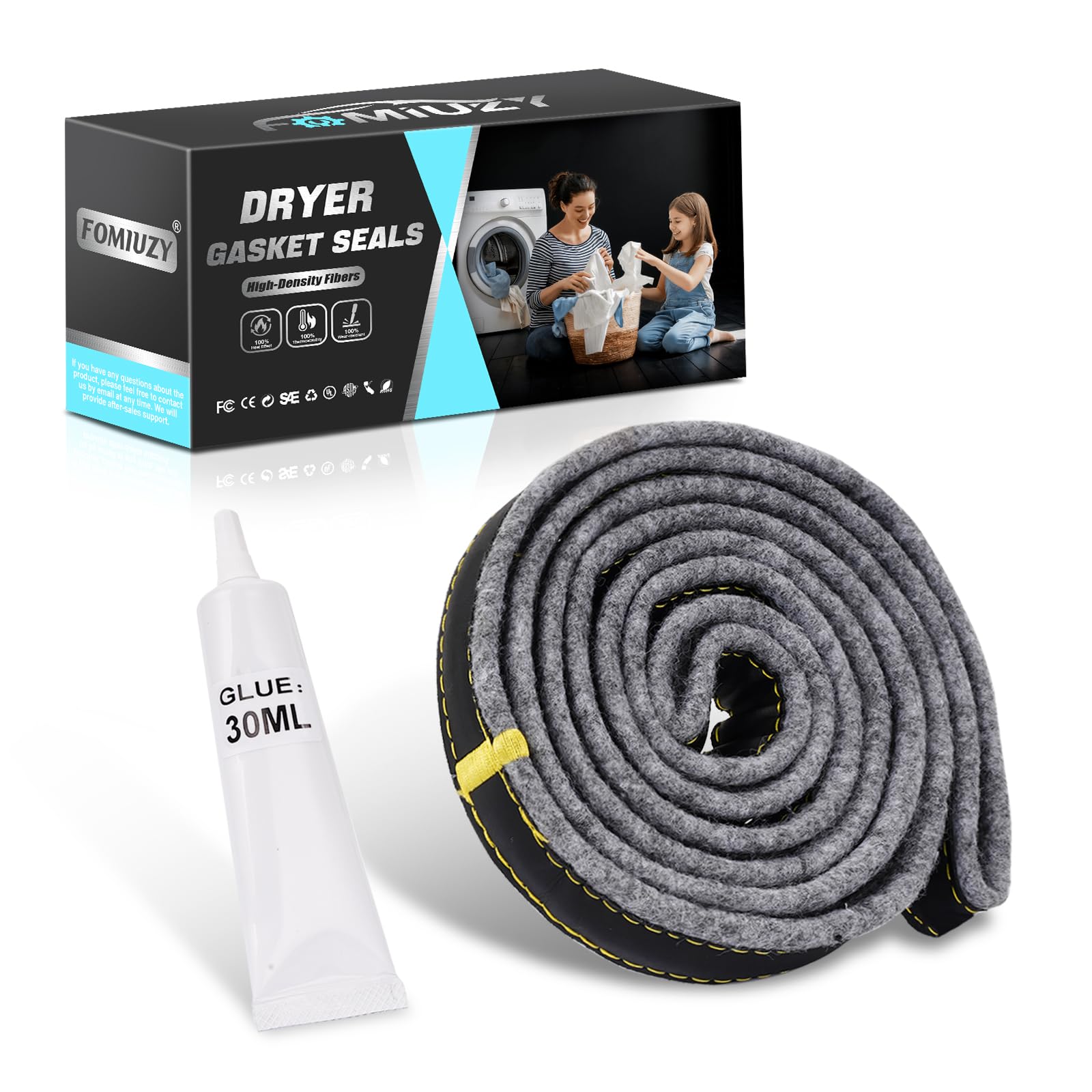 Dryer Drum Felt Gasket Seal Repair Replacement Kit DC97-07618A Fit for Samsung DV42H5200EP/A3 DV50K8600EV/A3 DV52J8700GP/A2 DV50K7500EV/A3 DV45K7600EW/A3 DV48J7700EW/A2 DV45H6300EG/A3 & More