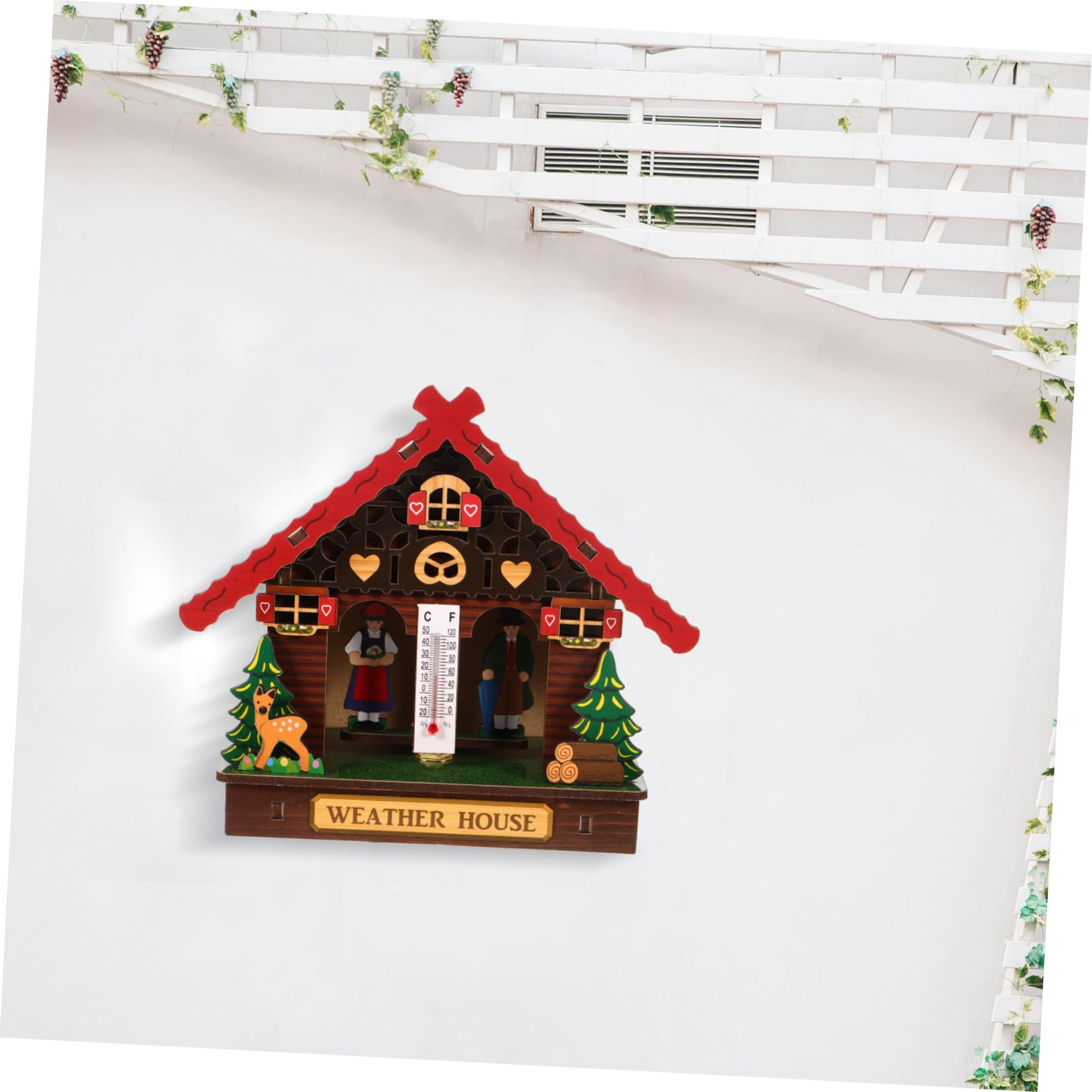 POPETPOP Termometro in Legno da Parete Elegante e Barometro con Misurazione Accurata di Temperatura e Umidità e Decorazione da Parete per Uso Interno ed Esterno