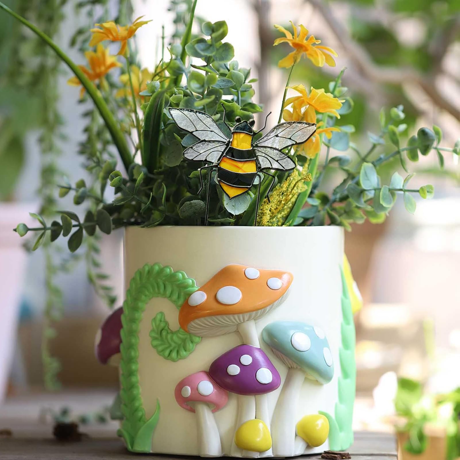 DiuDiuLYU Attrape-soleil En Vitrail En Forme D'abeille, Cadeau