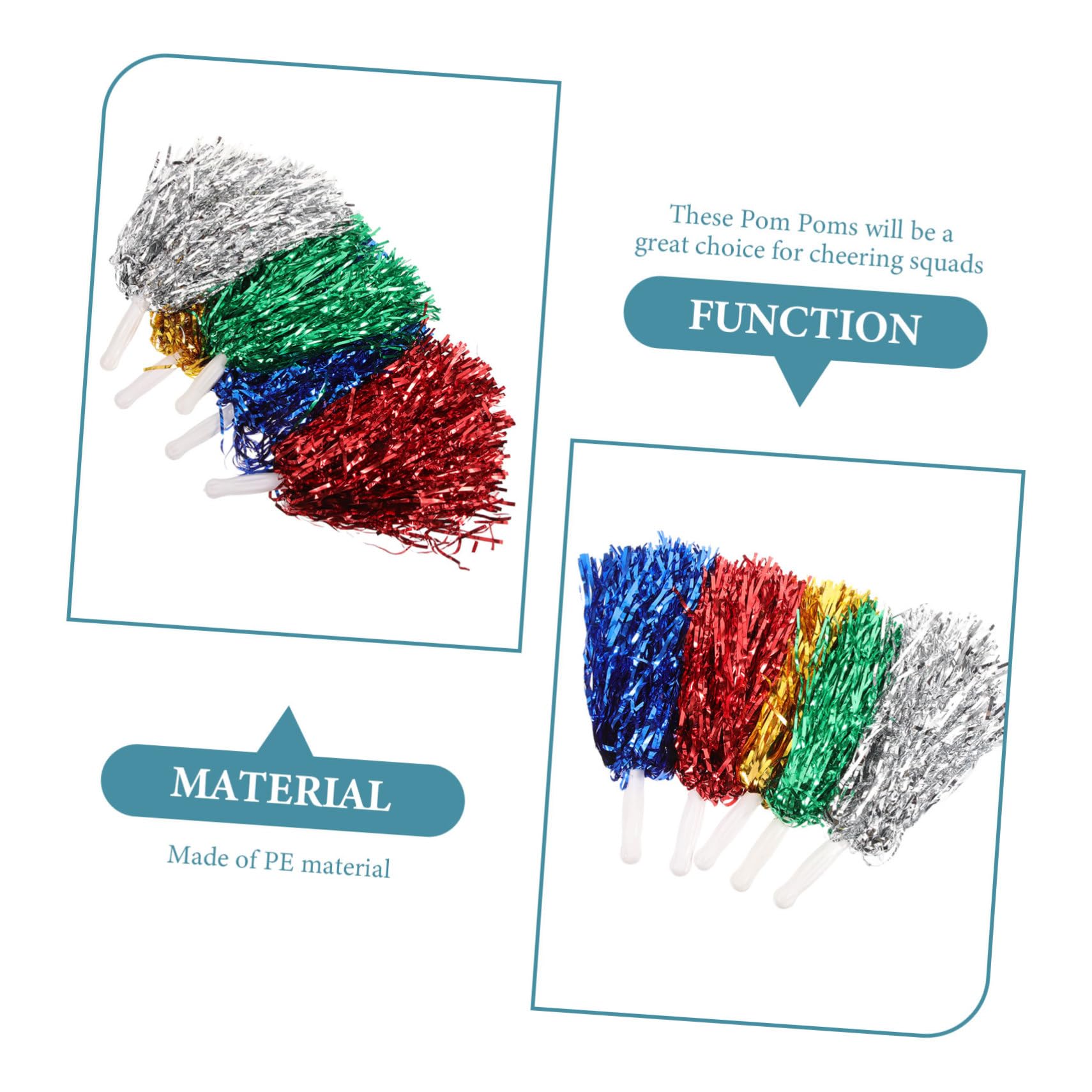 NULYLU Cheering Pom Poms 10 Pack Pink Compact Reusable Ideal for Cheerleading Sports Games Dance Performances