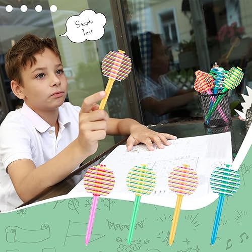 Miniatura 6 de 4 piezas de juguete para la ansiedad, bolígrafo giratorio de descompresión multifunción, bolígrafo giratorio multicolor para niños, estudiantes,