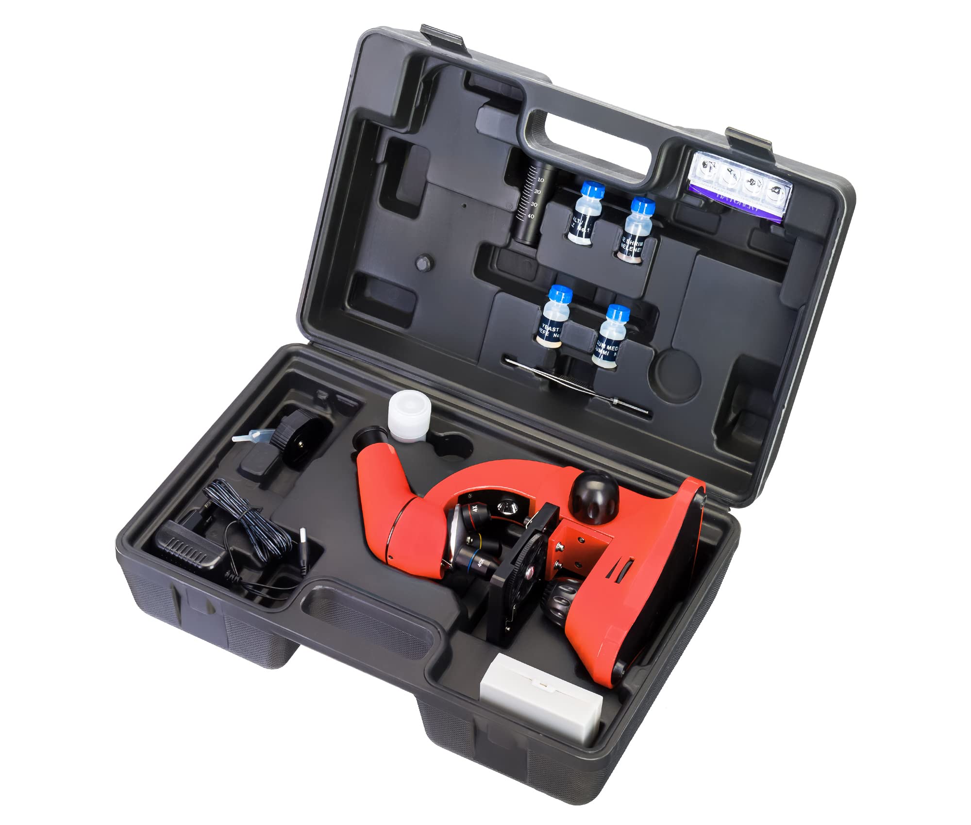 Levenhuk Rainbow 50L Plus Orange Kit Científico Educativo con Potente Microscopio 1280x, Guía de Experimentos Ilustrada, Muestras Preparadas, Herramientas Científicas y Maletín de Transporte (EN)