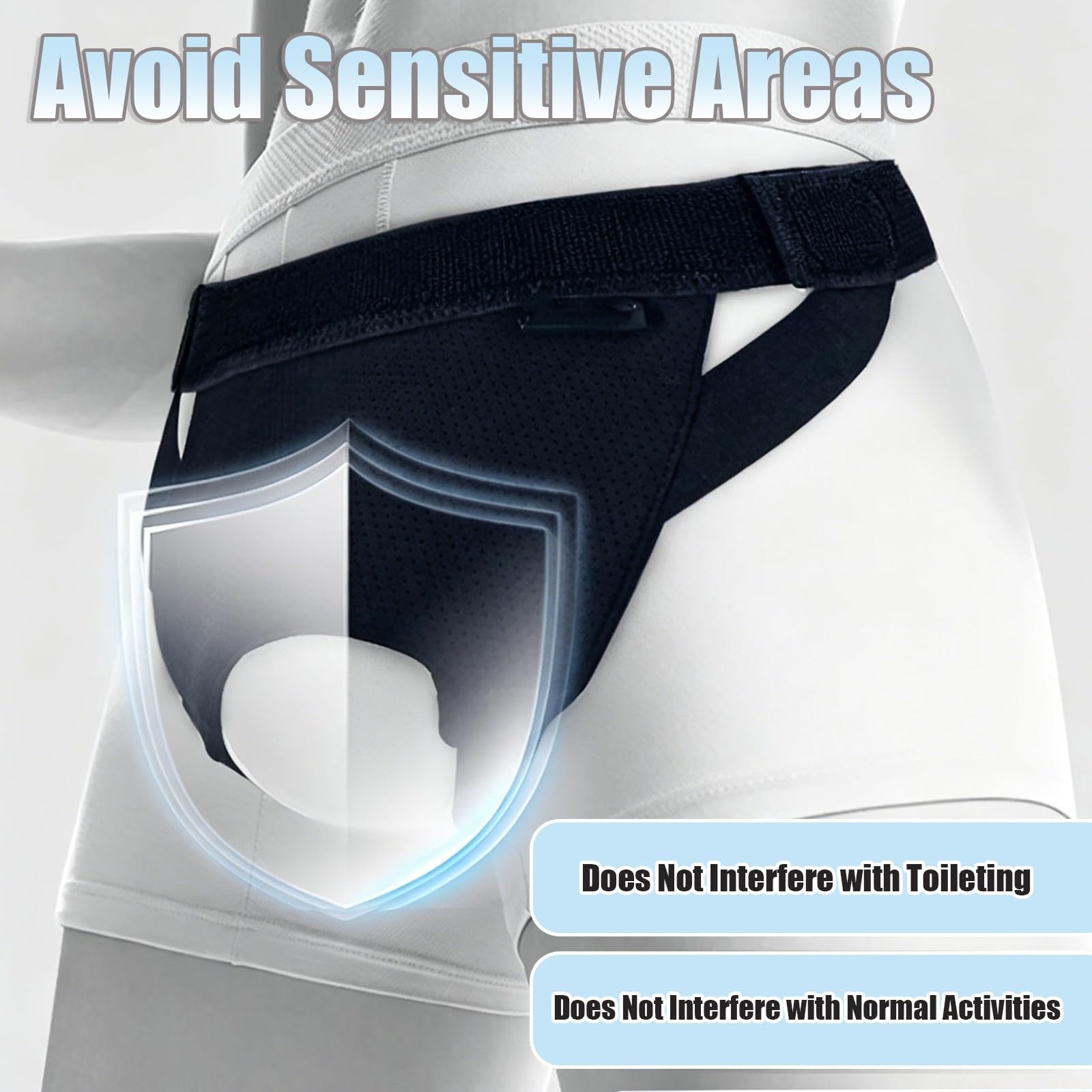 Cintura per Ernia Inguinale Uomo – Supporto 360° Traspirante, Regolabile Lato Sinistro/Destro per Alleviare il Dolore(Gray,Medium)