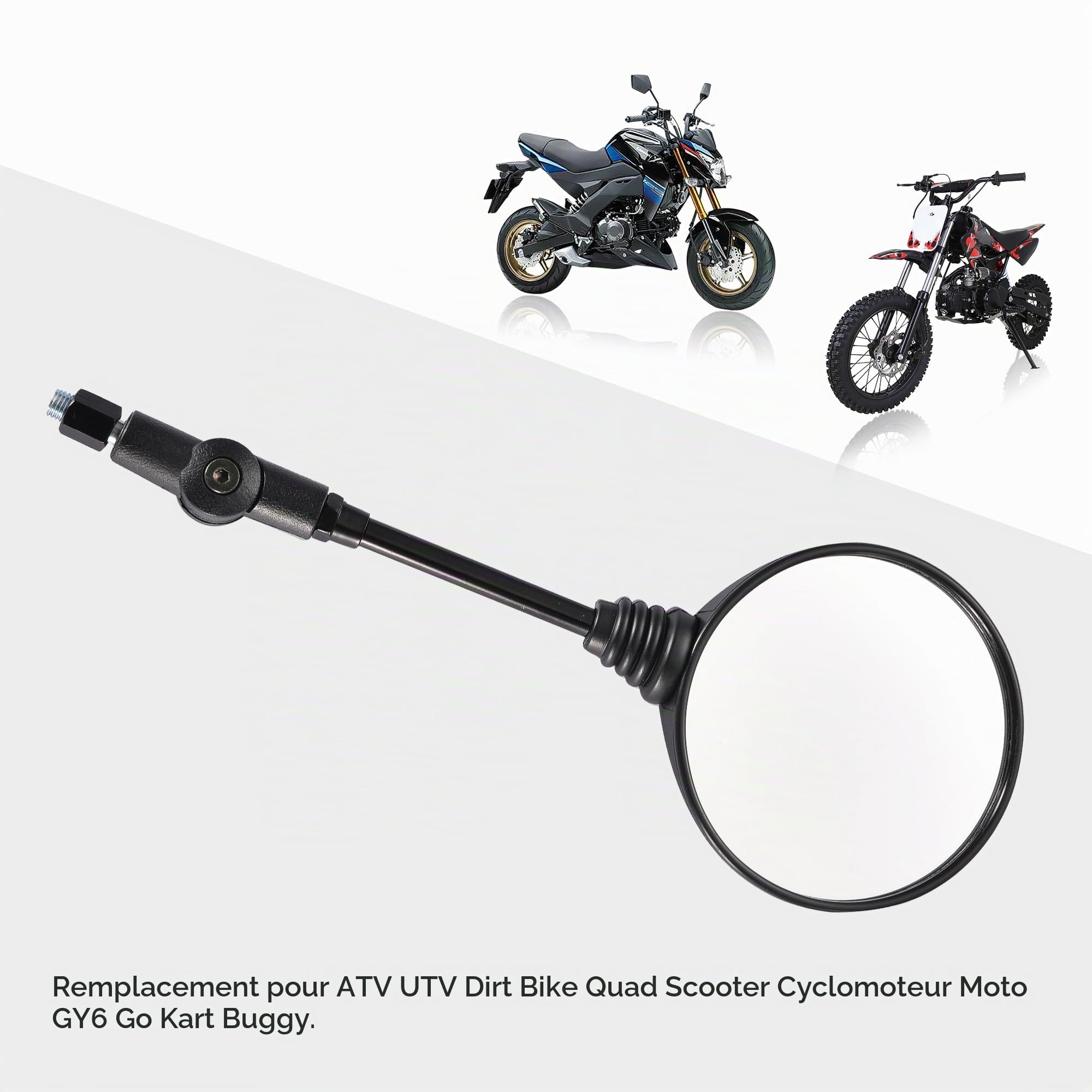GOOFIT 8/10mm Base de Montage en Alliage Vis de Conversion Rétroviseurs latéraux Réglage à 360 Guidon Rotatif Remplacement pour Moto Quad Scooter Cyclomoteur Go Kart Buggy Pit Dirt Bike ATV UTV