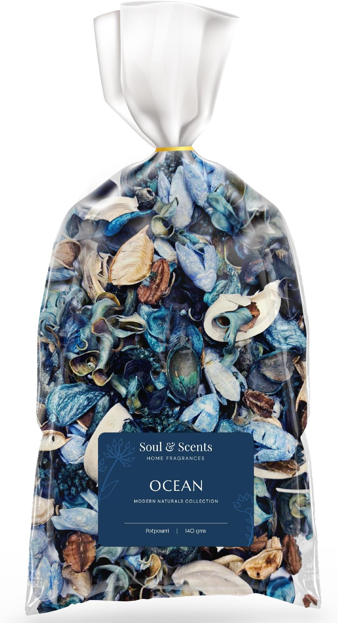 Soul & Scents Ocean Potpourri 140g - Dried Flowers Fine-Living Fragrance, Natural Decoration and Mood Enhancer for Home Decor