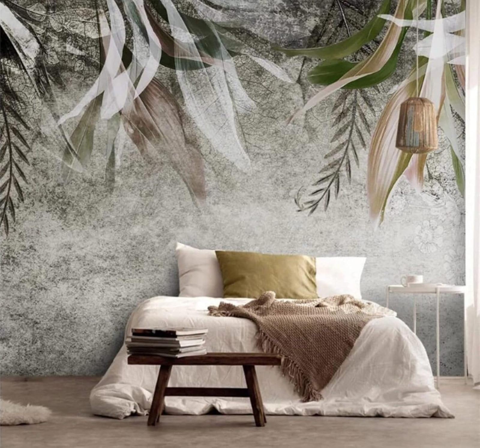 XLMING Vintage Abstract Art Leaves Plants 3D Wallpaper Luxury Home Dining Decor Paste Sofa Living Room The Wall for Bedroom Mural-300cm×210cm