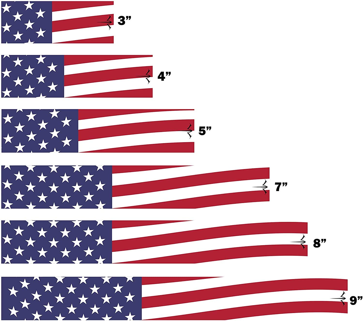 White Water Archery Non-Laminated Waving American Flag Arrow Wraps 15pc Choose Length Width (7, 1.12)