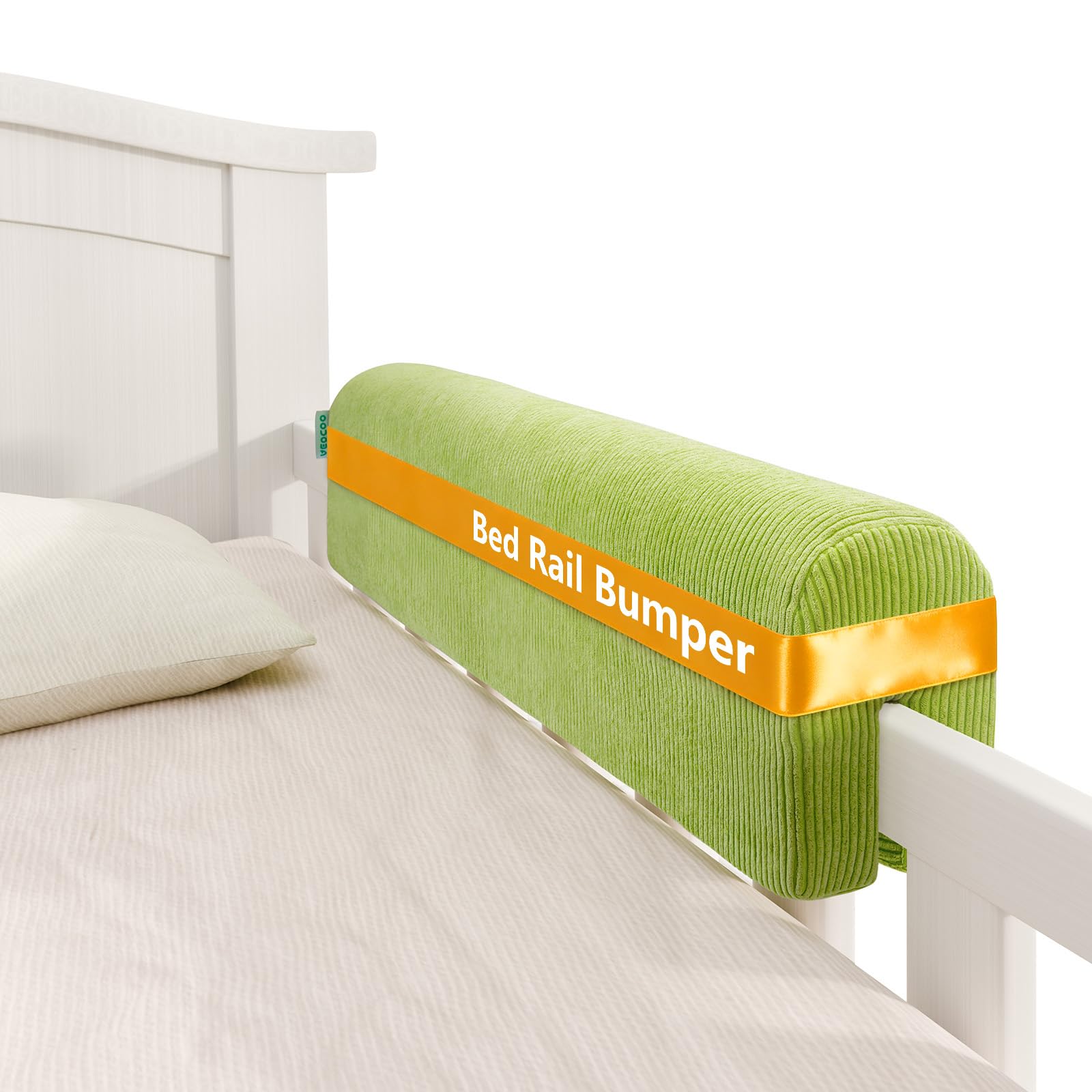AEOCOO Bed Bumpers for Toddlers, Size 2.3 Ft, Toddler Bed Rail Bumper Protector for Loft Beds &amp; Bunk Beds, Premium Soft Memory Foam Bed Guardrail, Anti-Bump | Fall Prevention, Green
