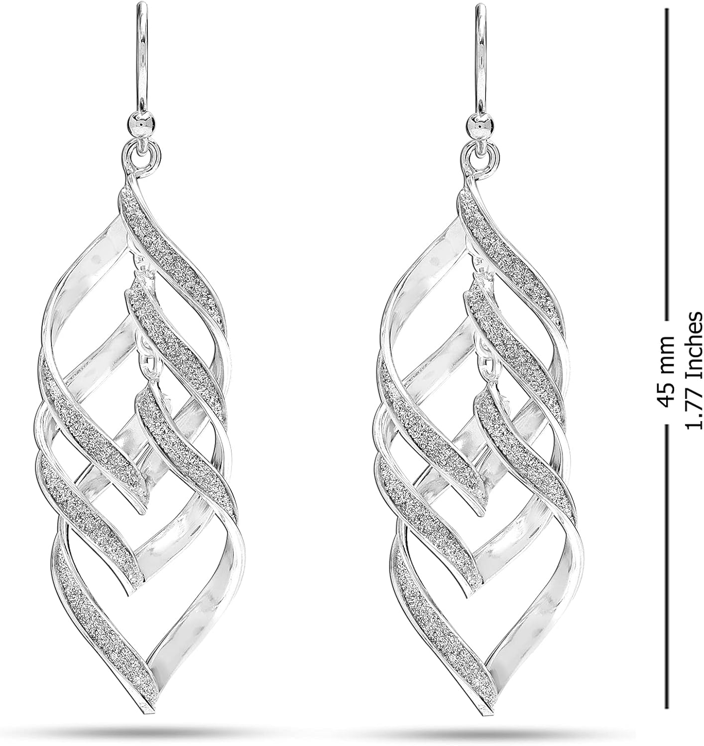 Charmsy 925 Sterling Silver Infinity Knot Twist French Wire Drop Dangle Earrings for Women - Image 4