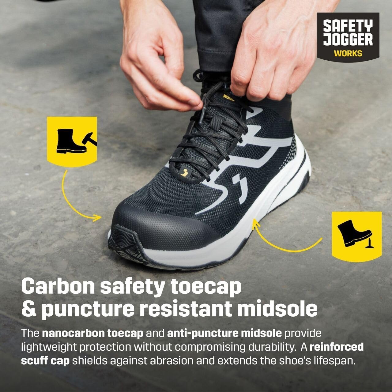 SAFETY JOGGER Freedom S1PS Low buty ochronne, uniseks, bez metalu, ESD S1 PS