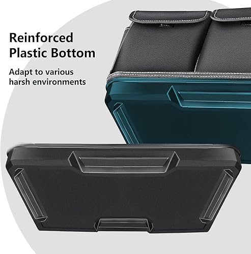 Miniatura 4 de Bolsa de herramientas grande de 20 pulgadas con boca ancha y base moldeada resistente al agua, organizador de bolsa de herramientas resistente con