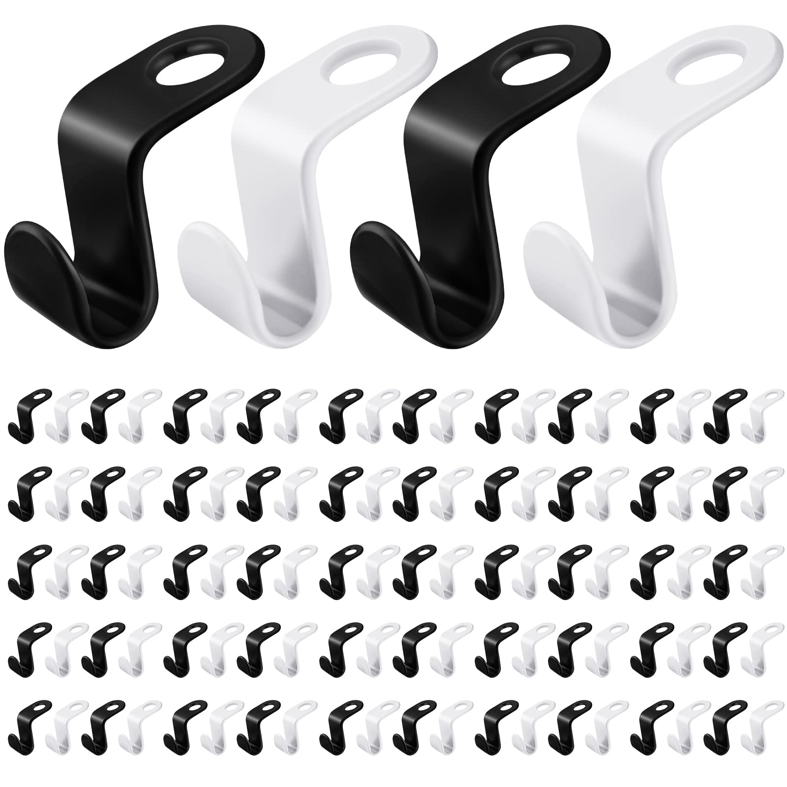Yulejo Clothes Hanger Connector Hooks Plastic Hanger Extender Clips Space Saving Hangers for Space Saving Clothes and Closet Organizer(Black, White, 150 Pcs)