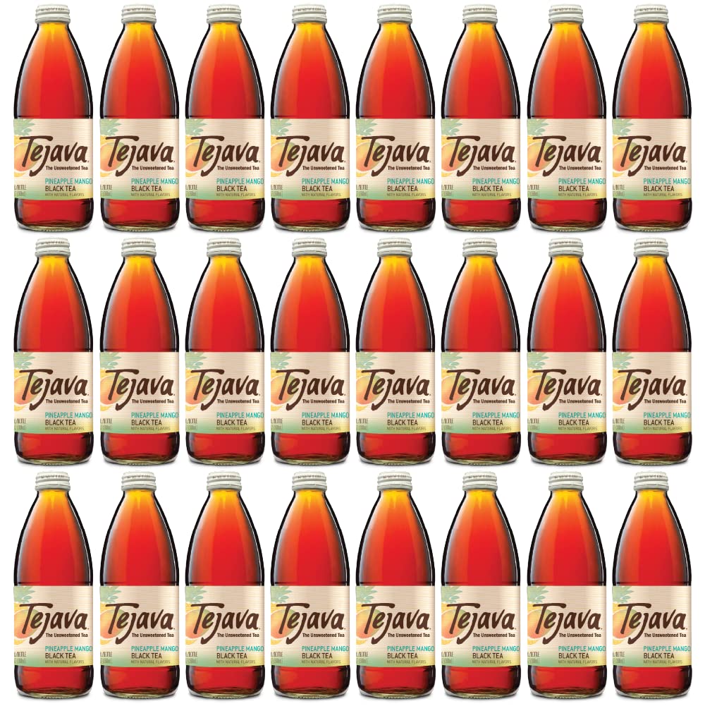Tejava Pineapple Mango Flavored Unsweetened Black Tea, Non