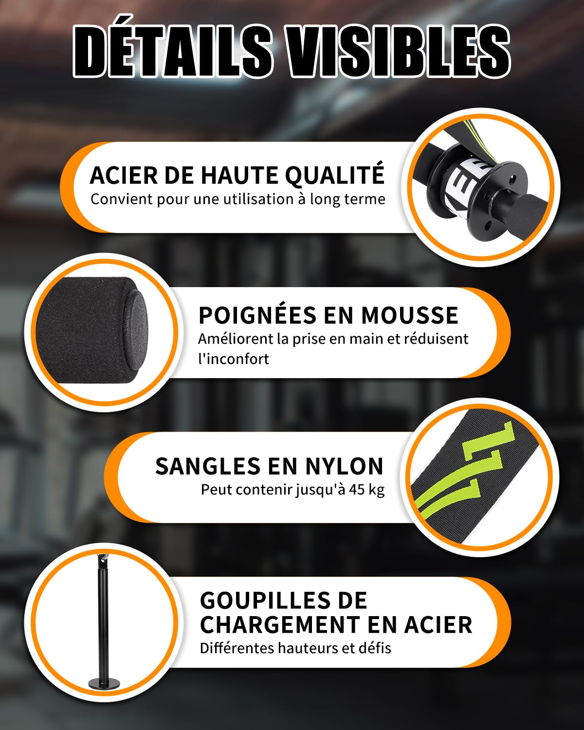 BOOSTEADY Kit de Sangle d'Entraînement à Rouleaux pour Avant-Bras, Entraîneur à Rouleau de Poignet pour Avant-Bras et Biceps, Poignet Rouleau Formateur Forearm pour Salle de Sport Maison Extérieur
