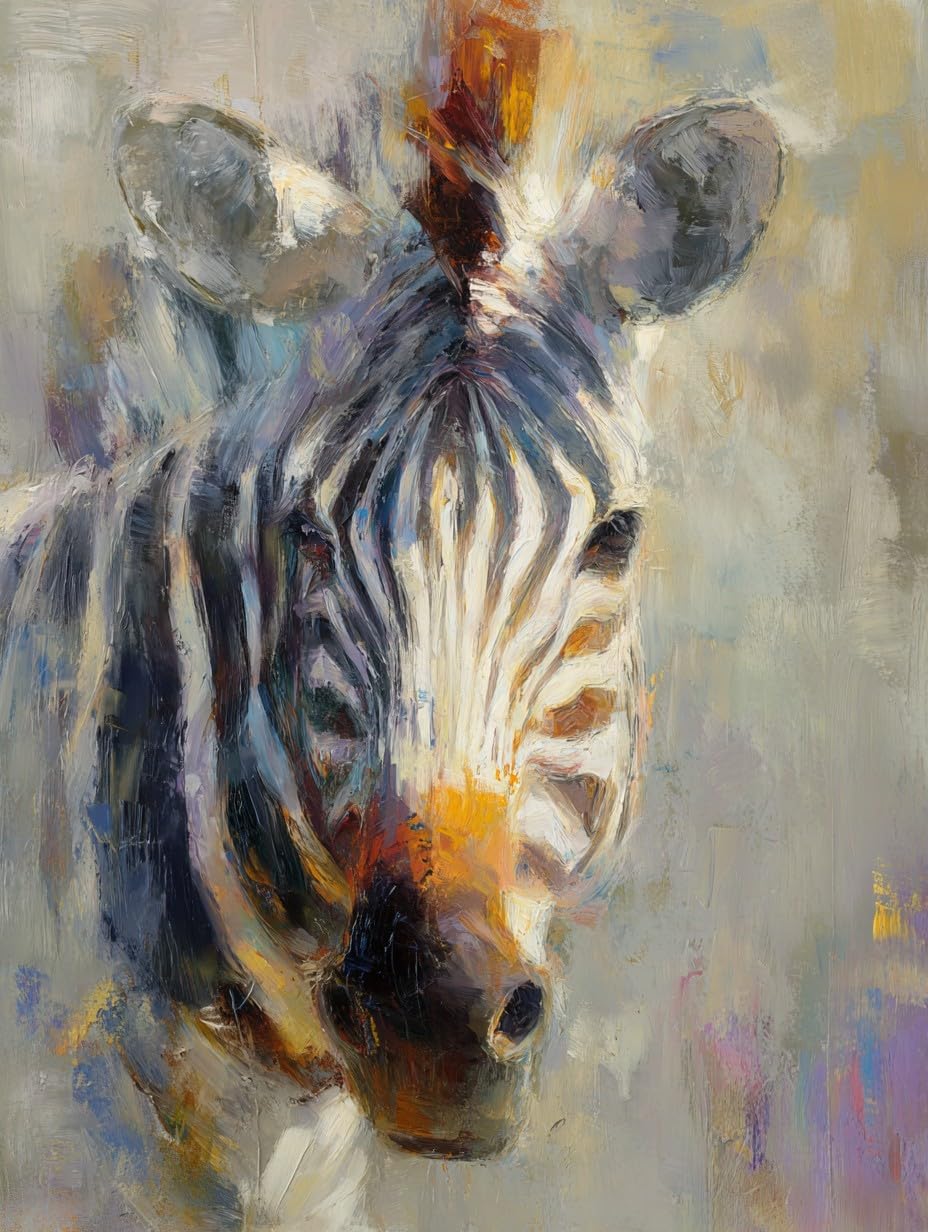 WANGWANGMIAO Paint by Numbers for Adults,40x50 cm Zebra Acrylic Oil Painting by Numbers for Beginner Paints Kit with 3 Brushes Paint by Numbers Canvas Kits for Gift，with Frame
