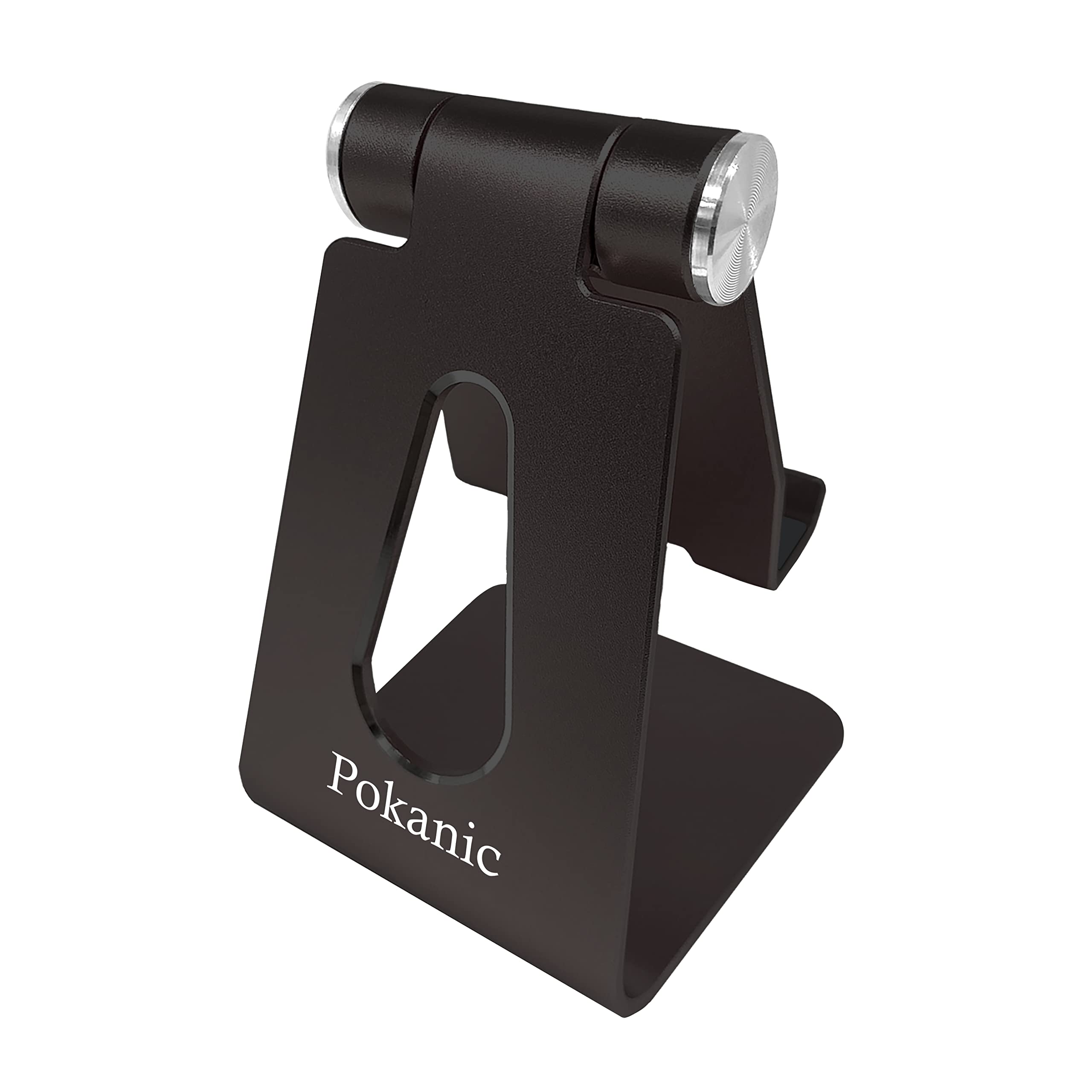 Support De Téléphone Bureau LIZEALUCKY - Alliage D'aluminium, Angle Réglable - Base Antidérapante Silicone - Compatible Smartphones Et Tablettes Jusqu'à 12,9" - Noir